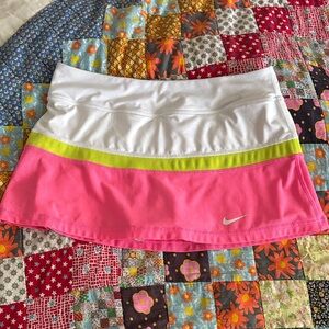 Nike Skirt with White, Lime, and Pink